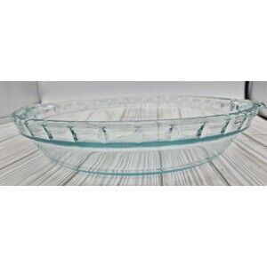 PYREX 9.5" Clear Glass Fluted Scalloped Edge Deep Dish Pie Plate #229-02